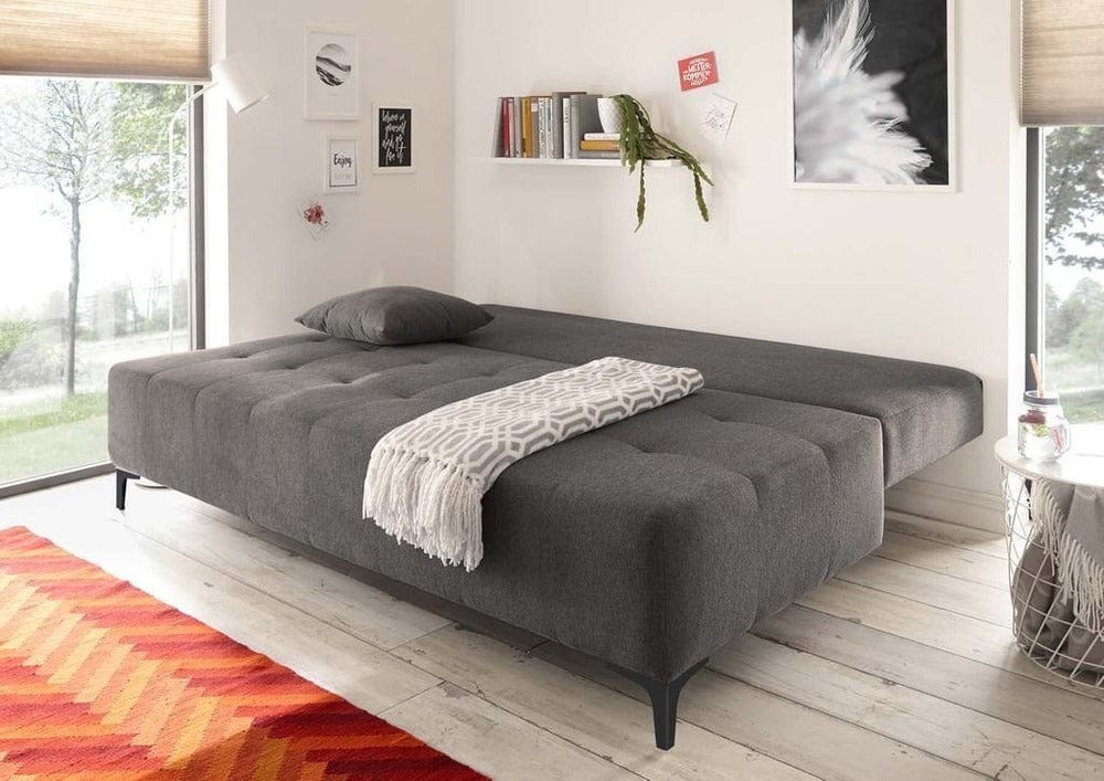 Canapea extensibilă cu ladă de depozitare si sezut confortabil din spuma HR, Candy Kaki, 200x100 cm