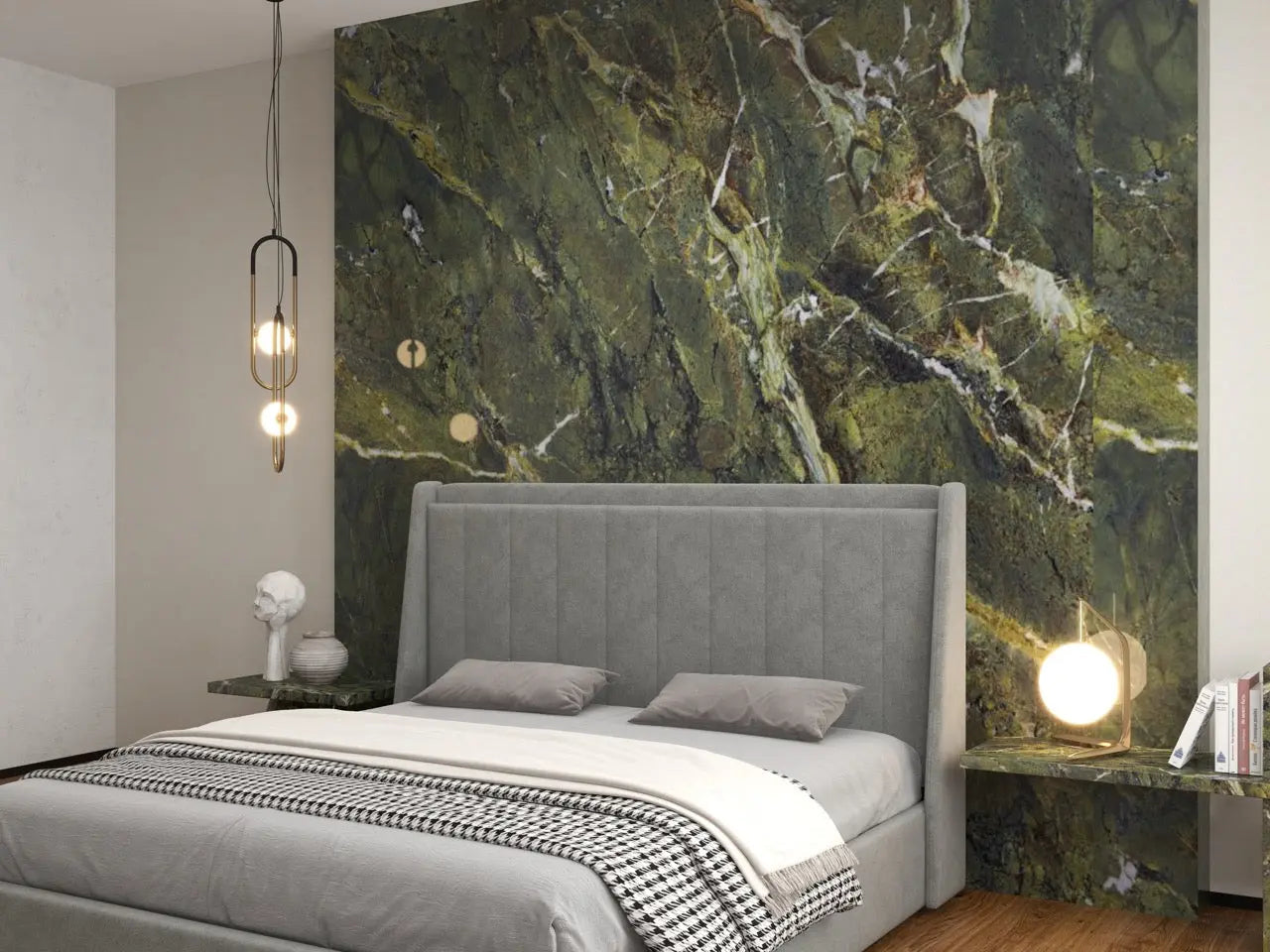 Pat dormitor dumonde, tapitat gri, Montreal 160x200 cm, somiera rabatabila inclusa, spatiu depozitare