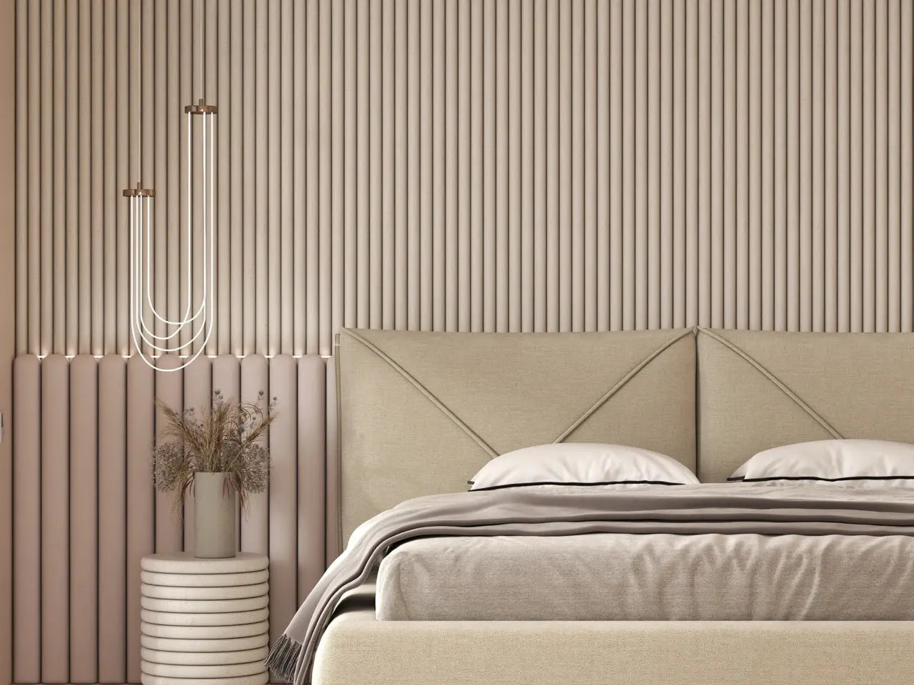 Pat dormitor tapitat bej, Lorenzo 160x200 cm, somiera rabatabila inclusa, spatiu depozitare