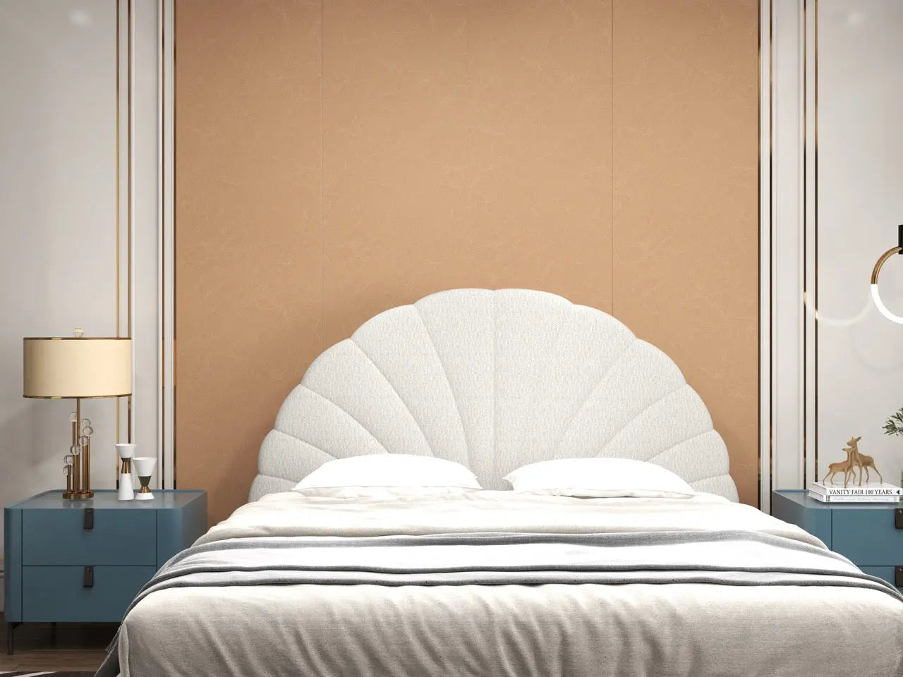 Pat dormitor dumonde, tapitat alb, Pallas 160x200 cm, somiera rabatabila inclusa, spatiu depozitare