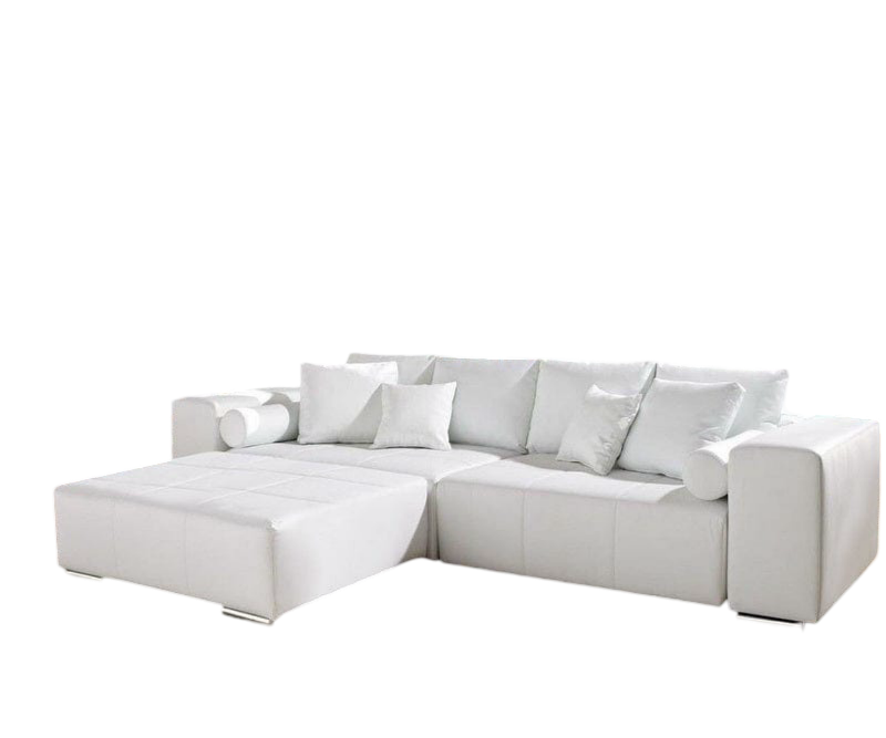 Canapea extensibilă dumonde cu ladă de depozitare si sezut confortabil din spuma HR, Marbela White XXL 295x100 cm