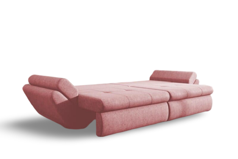 Canapea extensibilă dumonde cu ladă de depozitare si sezut confortabil din spuma HR, Loana Pink 300x100 cm Fabrica