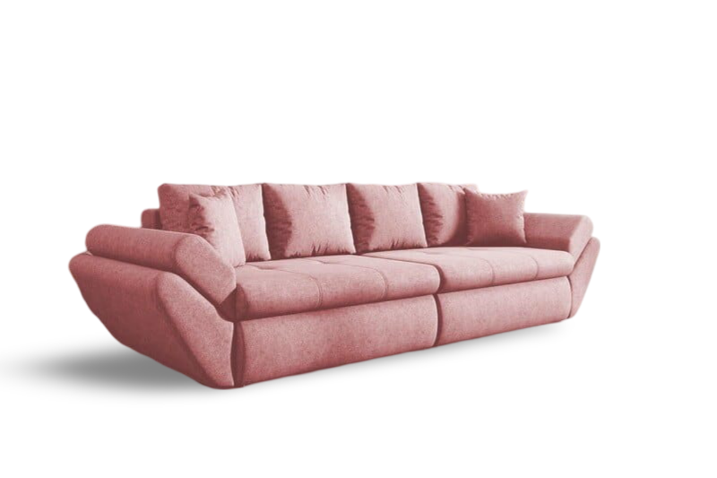 Canapea extensibilă dumonde cu ladă de depozitare si sezut confortabil din spuma HR, Loana Pink 300x100 cm Fabrica