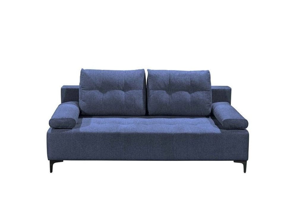 Canapea extensibilă cu ladă de depozitare si sezut confortabil din spuma HR, Candy Blue, 200x100 cm