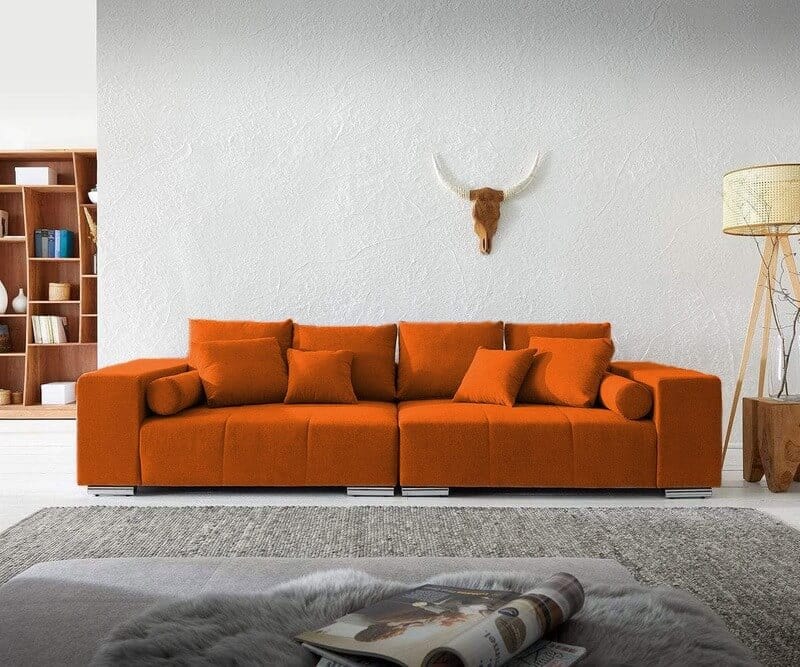 Canapea extensibilă cu ladă de depozitare Marbela Orange XXL 290x110 cm | Dumonde Furniture & Deco Concept.
