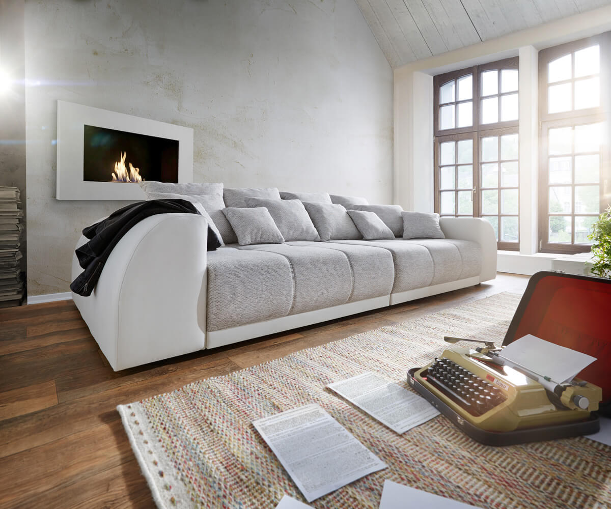 Canapea extensibilă dumonde cu 2 lăzi de depozitare si sezut confortabil din spuma HR, Big Sofa Verona 310x100 cm Fabrica