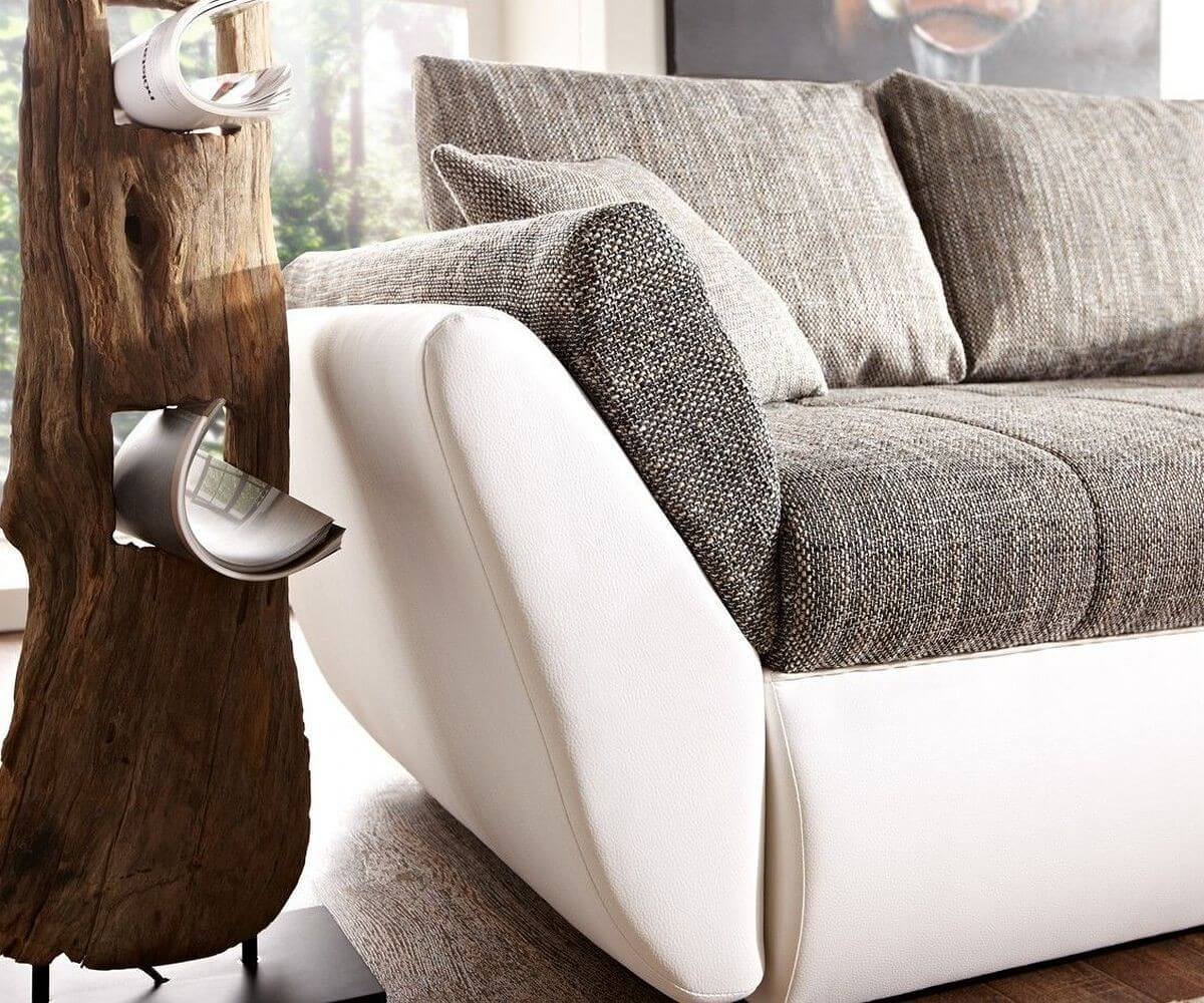 Colțar extensibil cu ladă de depozitare Loana White II 275x185 cm | Dumonde Furniture & Deco Concept.