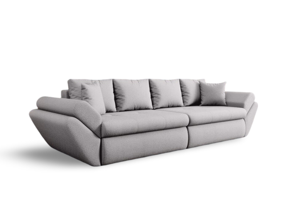 Canapea extensibilă dumonde cu ladă de depozitare si sezut confortabil din spuma HR, Loana Euphoria Dove Grey 300x100 cm Fabrica