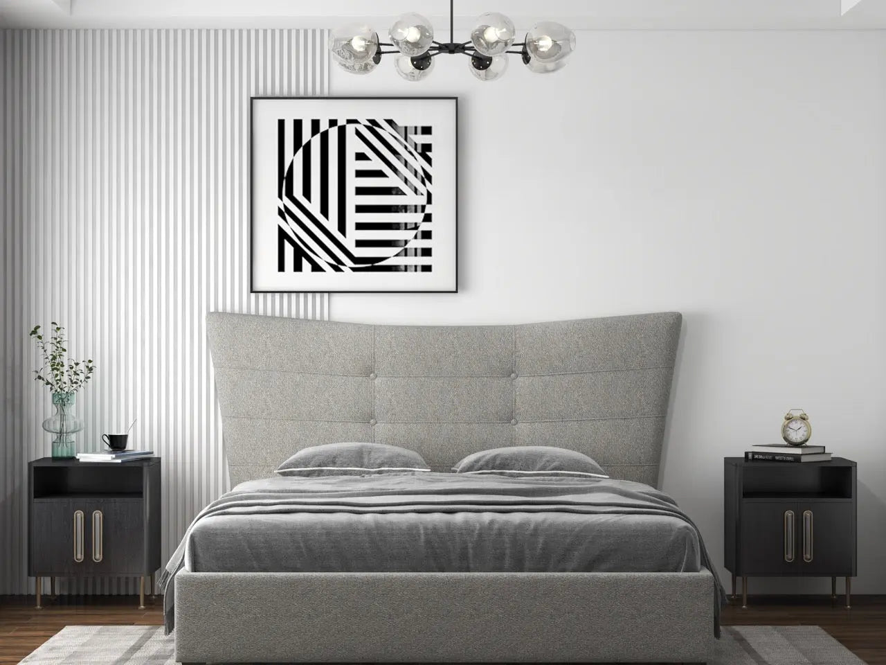 Pat dormitor dumonde, tapitat bej, Mattias 160x200 cm, somiera rabatabila inclusa, spatiu depozitare