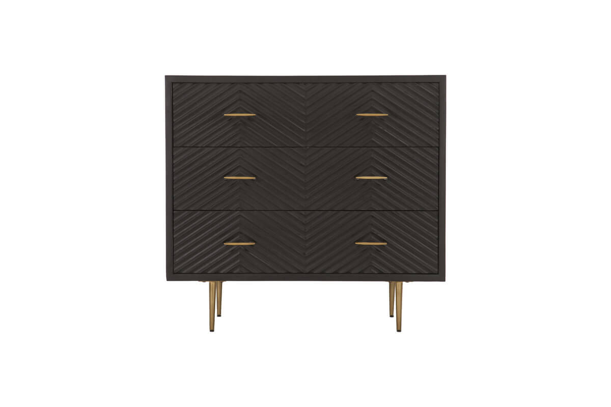Comodă cu sertare Venice Black din lemn de mango si metal 100 x 41 x 92 cm